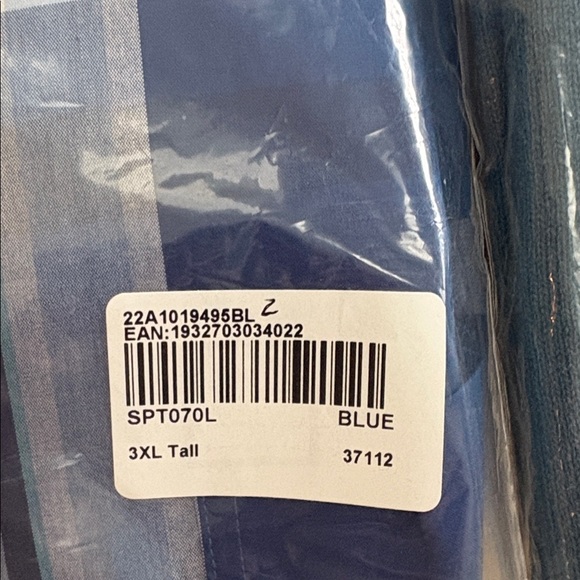 Paul Fredrick Striped Blue and Solid Teal  Men's 3XL Shirts - Picture 2 of 5